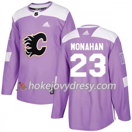 Pánské Hokejový Dres Calgary Flames Sean Monahan 23 Adidas 2017-2018 Nachová Fights Cancer Practice Authentic